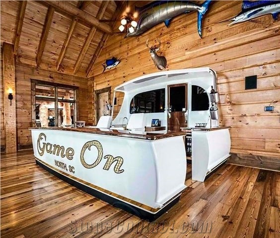 Custom Restaurant Counter Boat Shape Bar Counter