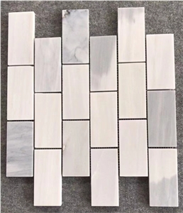 Mixed White and Grey Hexagon Square Marble Mosaic