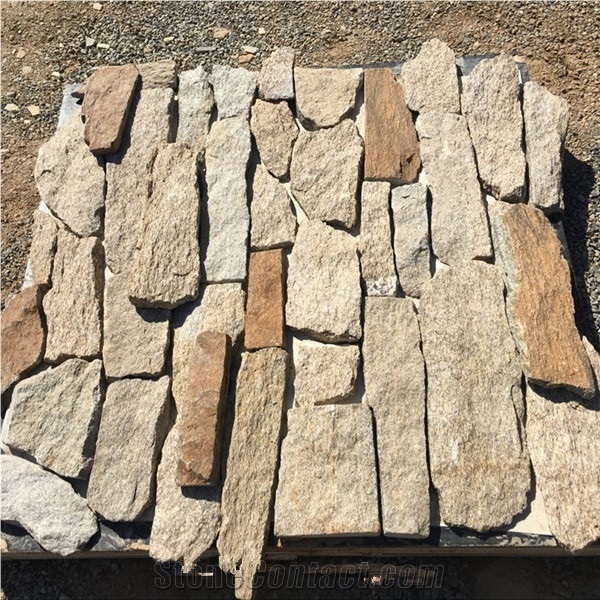 Rusty Stacked Ledge Loose Stone Wall Claddings