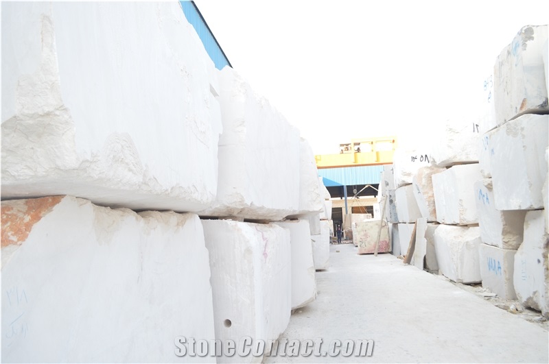 Dehbid White Marble Blocks and Cream Marble