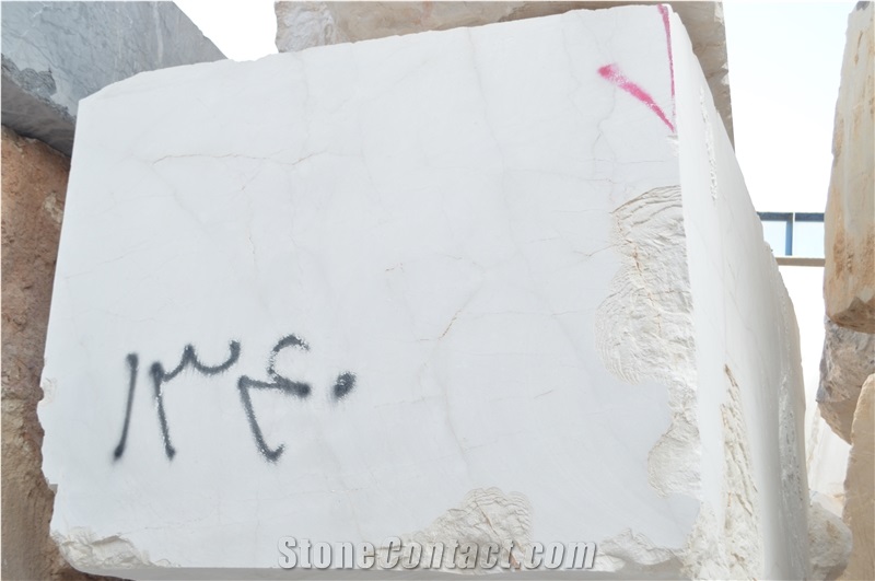 Dehbid White Marble Blocks and Cream Marble