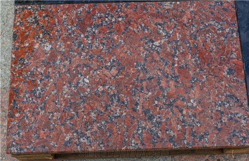Rosso Santiago Granite - Santiago Red Granite Polished Tiles, Slabs