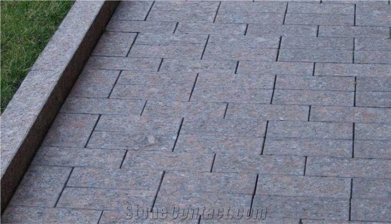Rosso Santiago Red Granite Flamed Paving Stone