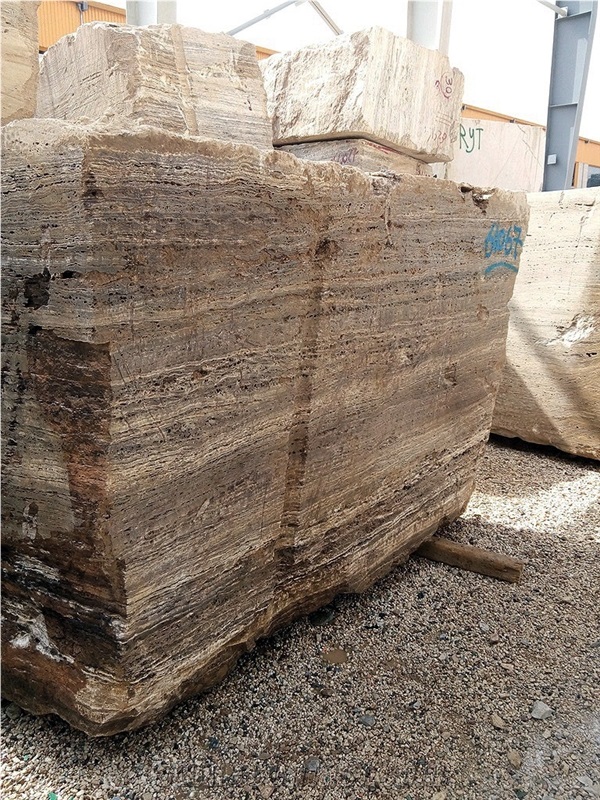 Golden Titanium Travertine Blocks