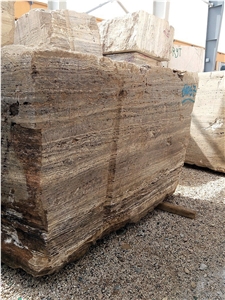 Golden Titanium Travertine Blocks