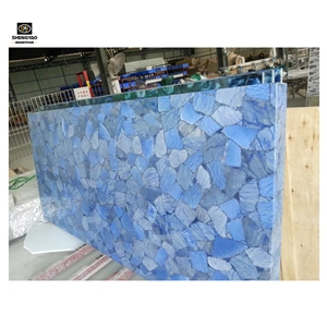Blue Gemstone Composite Aventurine Quartz Slab