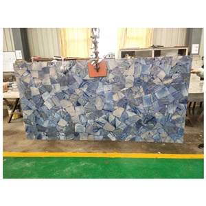 Blue Gemstone Composite Aventurine Quartz Slab