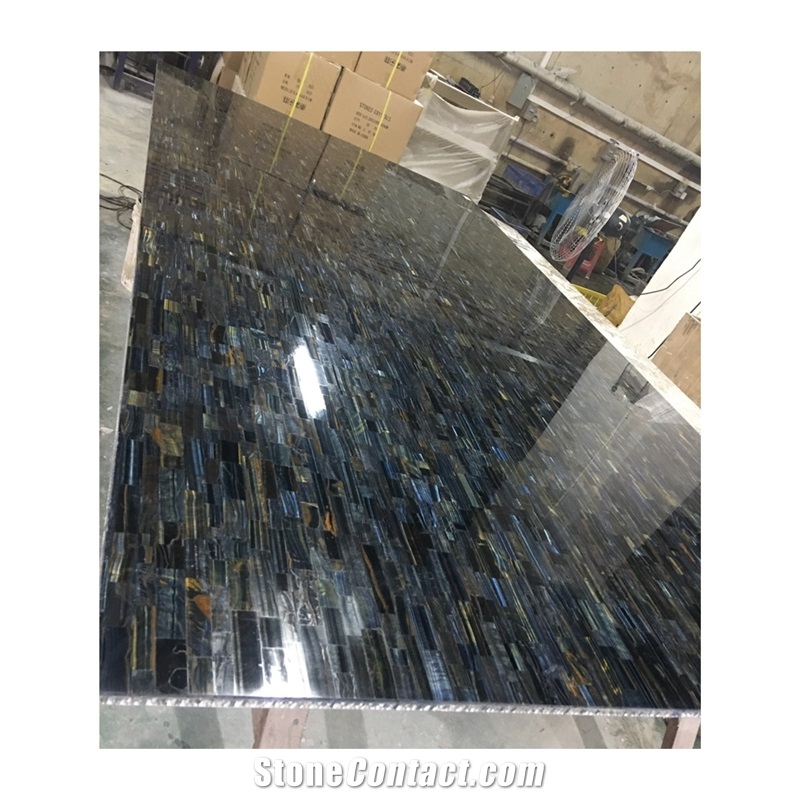 Blue Tiger Eye Semiprecious Stone- Gem Stone Slabs