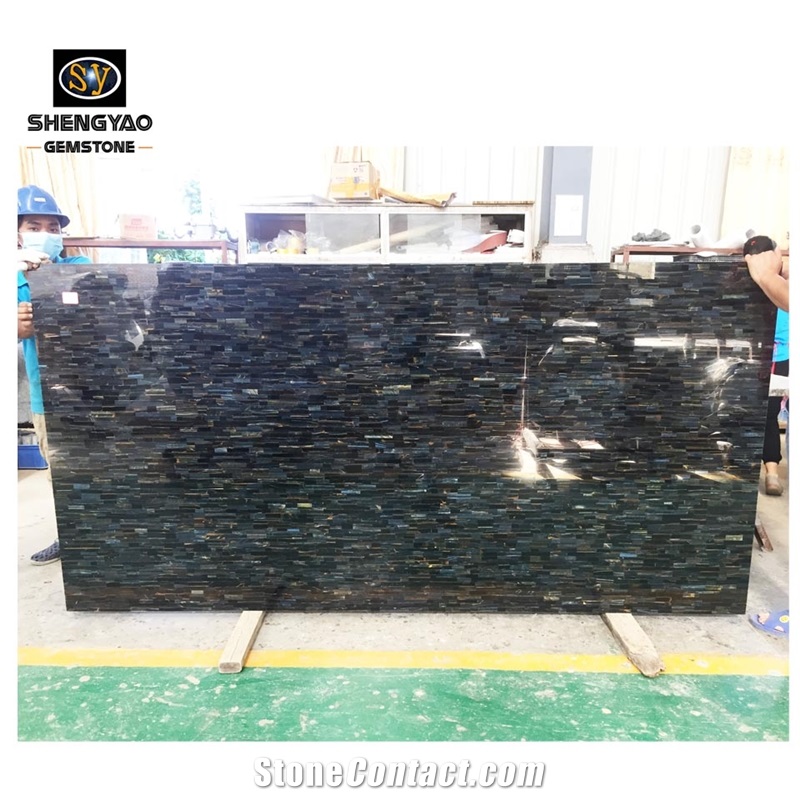 Blue Tiger Eye Semiprecious Stone- Gem Stone Slabs