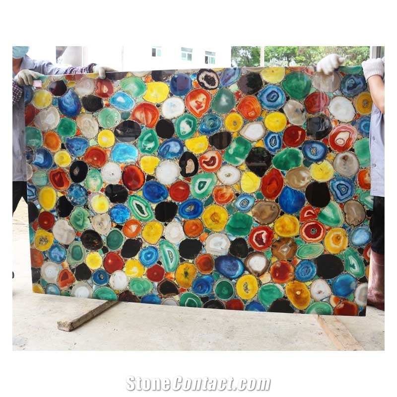 Colourful Semiprecious Stone Slab Mix Agate Slab