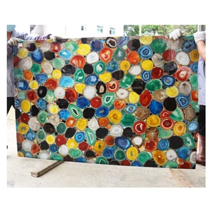 Colourful Semiprecious Stone Slab Mix Agate Slab