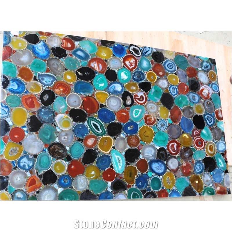 Colourful Semiprecious Stone Slab Mix Agate Slab