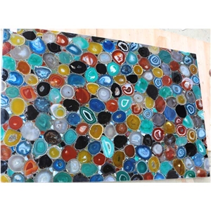 Colourful Semiprecious Stone Slab Mix Agate Slab