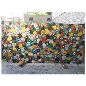 Colourful Semiprecious Stone Slab Mix Agate Slab