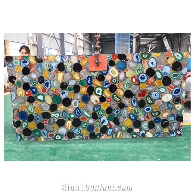 Colourful Semiprecious Stone Slab Mix Agate Slab
