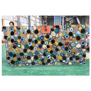 Colourful Semiprecious Stone Slab Mix Agate Slab