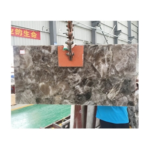 Grey Gemstone Wall Tile Smoky Quartz Slab