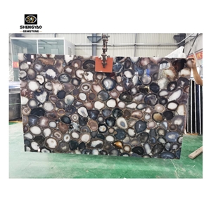 Luxury Large Grey Agate Gemstone Slabs For Decorative Wall