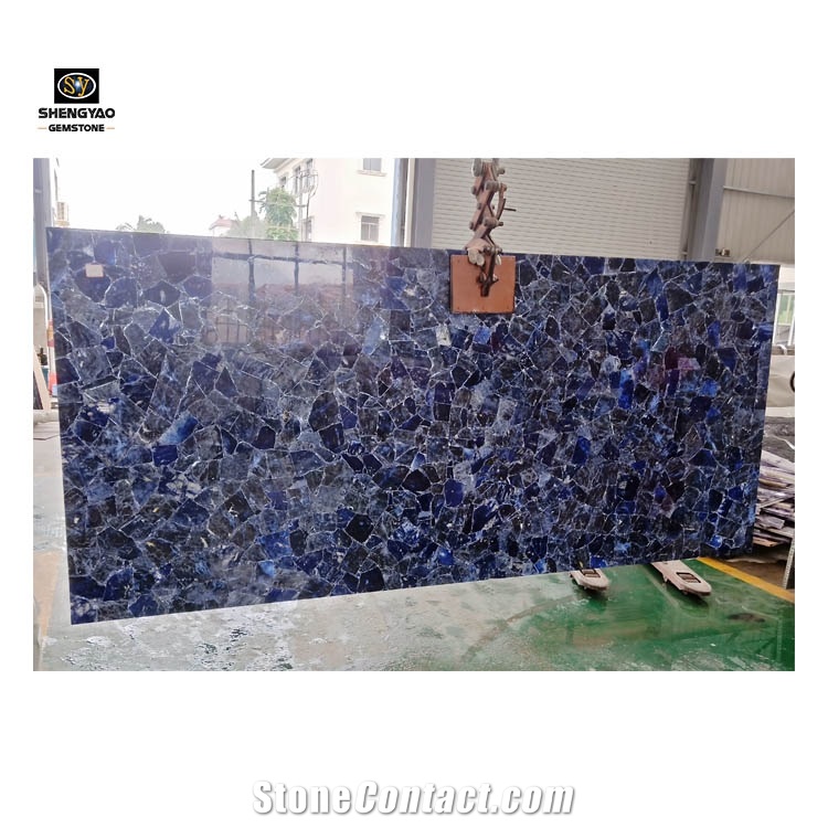 Luxury Bluewall Panel Sodalite Jasper Blue Slab