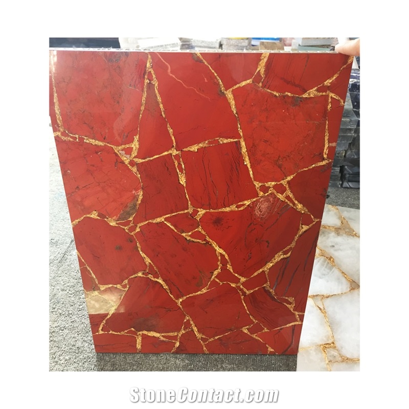 Luxury Red Ruby Gem Stone Slabs- Semiprecious Stone Slabs