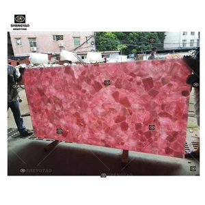 Rose Quartz Slab Semi Precious Stone Panels