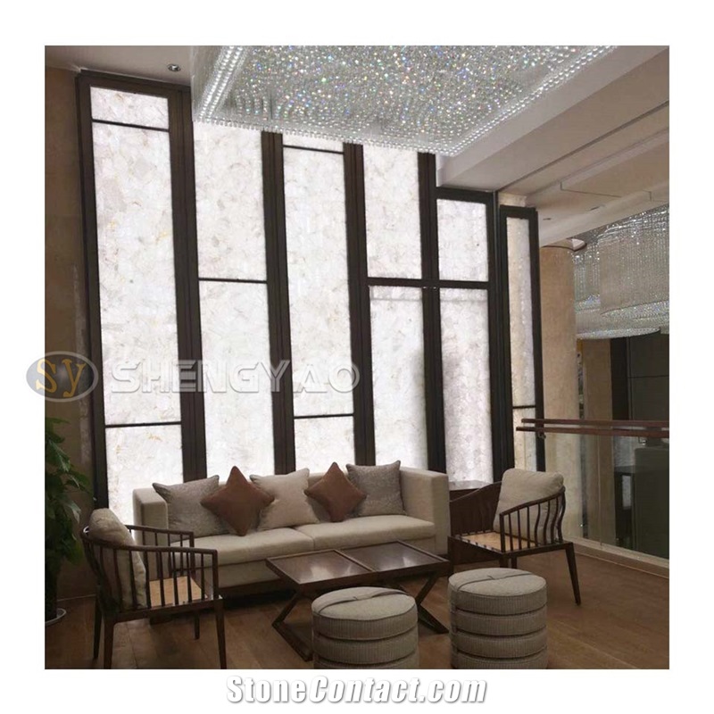 Wall Panel Semi Precious Stones Quartz Slabs