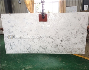White Crystal Backlit Gem Stone Slab White Crystal Backlit Gem Stone Slab