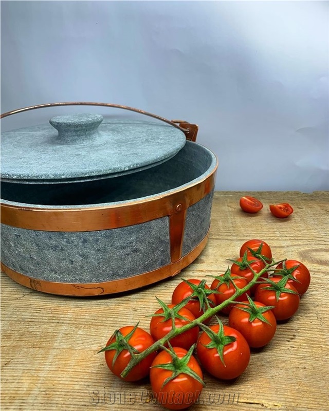 Soapstone Pot - Copper Bound