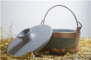 Soapstone Pot - Copper Bound