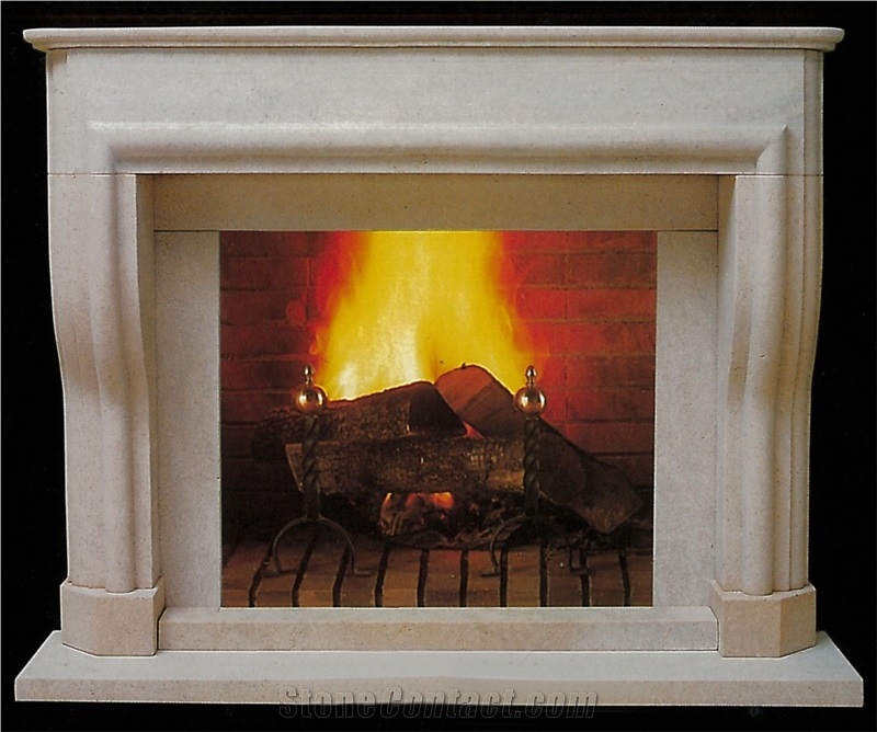 Porto Beige Limestone Fireplace Mantels