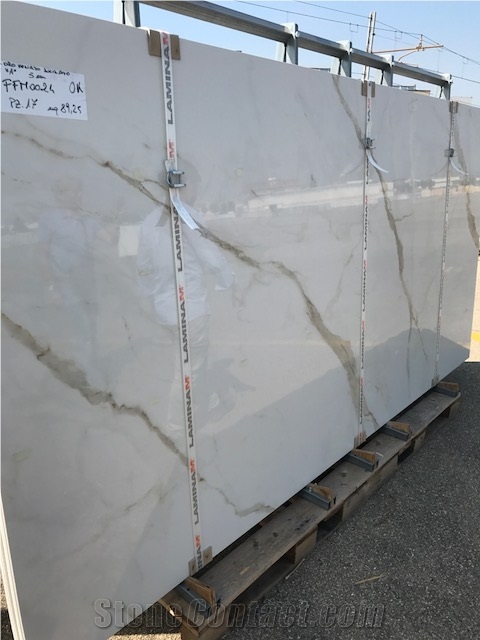 Statuario Artificial Marble 160x320cm Slabs