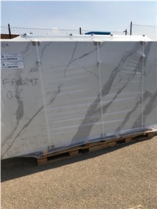Statuario Artificial Marble 160x320cm Slabs