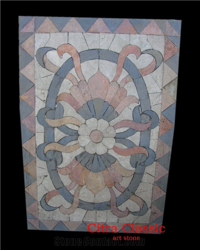 Mosaic Pattern Stone Floor Medallion