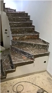 Grigio Taormina Marble Stair Steps and Risers