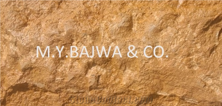 Indus Gold Marble Split Face Tiles, Pakistan Gold Marble