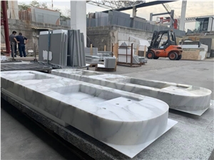Carrara White Marble Custom Design Solid Sinks