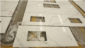 Artificial Stone Calacatta White Quartz Countertop