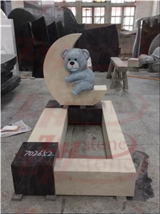 Grape Carving Green Granite Headstone