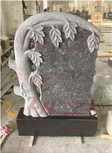 Grape Carving Green Granite Headstone