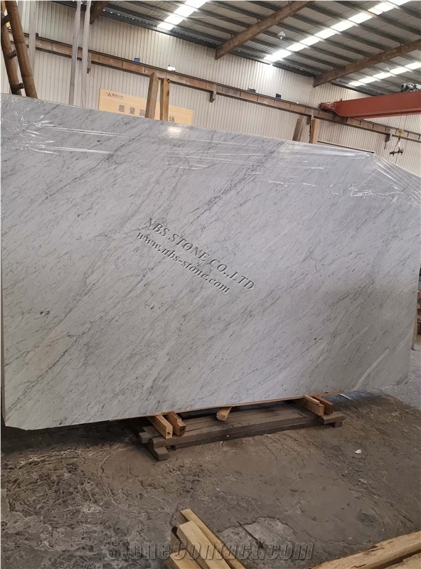 Bianco Carrara White Marble Slab Decor Covering