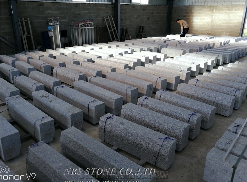 Grey Granite Outdoor Kerb Cover Installation