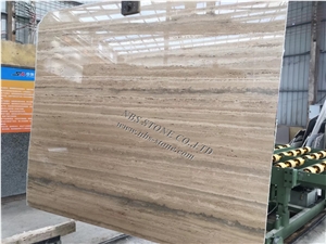 Silver Travertine Slab Wall Floor Covering Tile