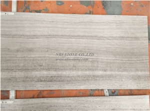 White Wooden Marble Sandblasted Slab Covering Tile