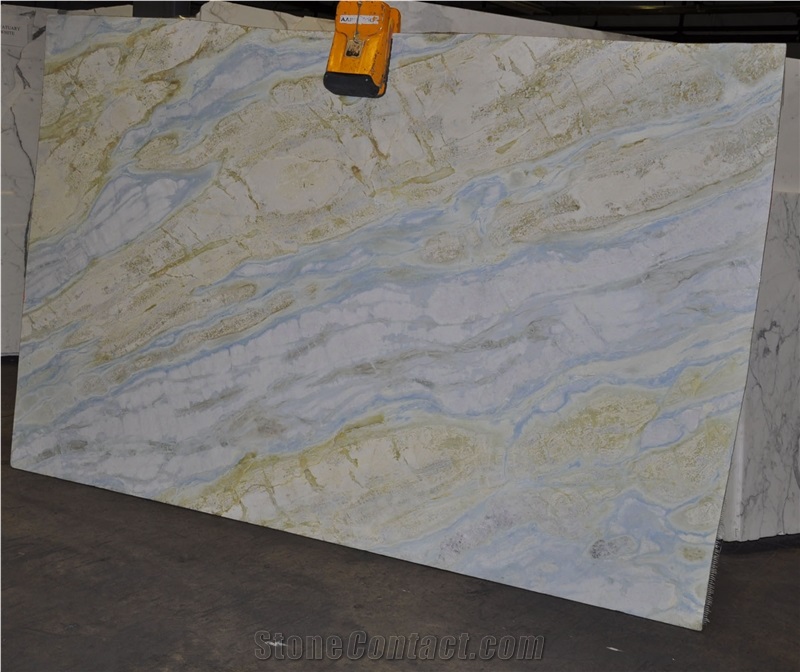 Emerald Jade Blue River Marble Lemon Ice Slabs, Tile
