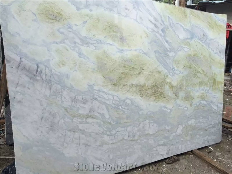 Emerald Jade Blue River Marble Lemon Ice Slabs, Tile