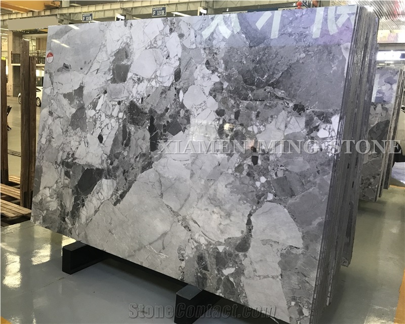 Pandora White Marble Slab, China New Grey Stone Hotel Project Material