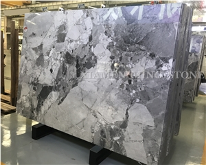 Pandora White Marble Slab, China New Grey Stone Hotel Project Material