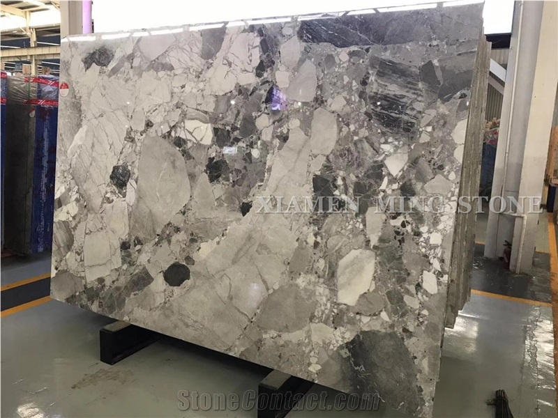 Pandora White Marble Slab, China New Grey Stone Hotel Project Material