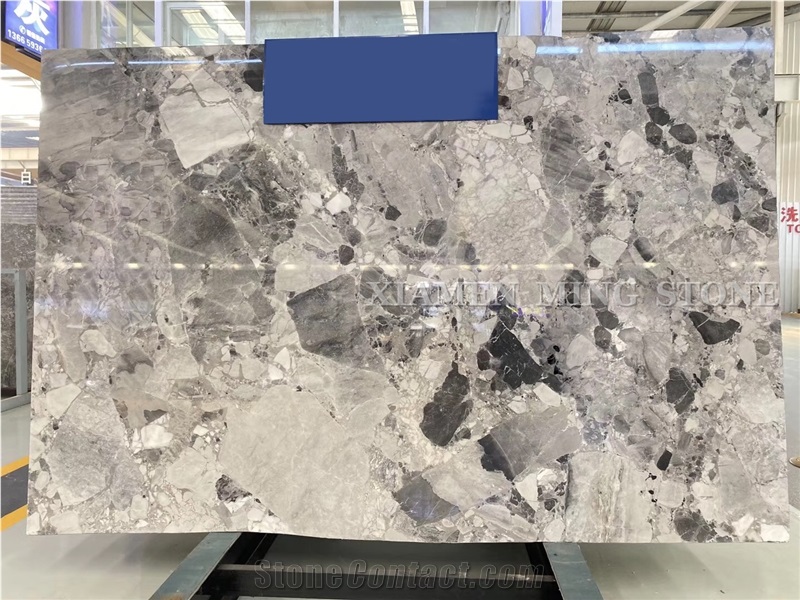 Pandora White Marble Slab, China New Grey Stone Hotel Project Material