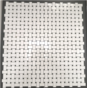 Thassos Marble Mosaic, White Marble Tumbled Mosaic
